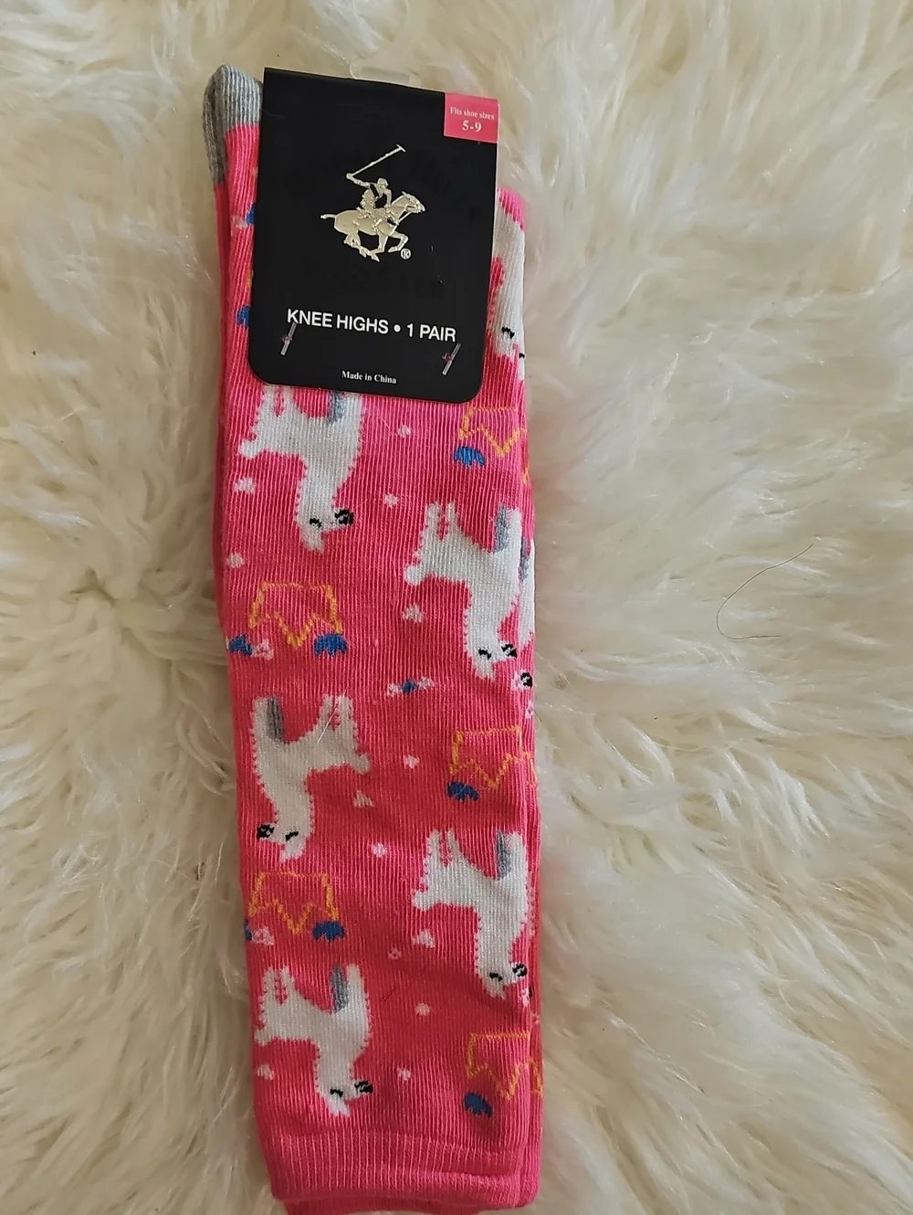 Beverly Hills Polo Club Knee High Socks Lot of 4 NWT Colorful Novelty Prints